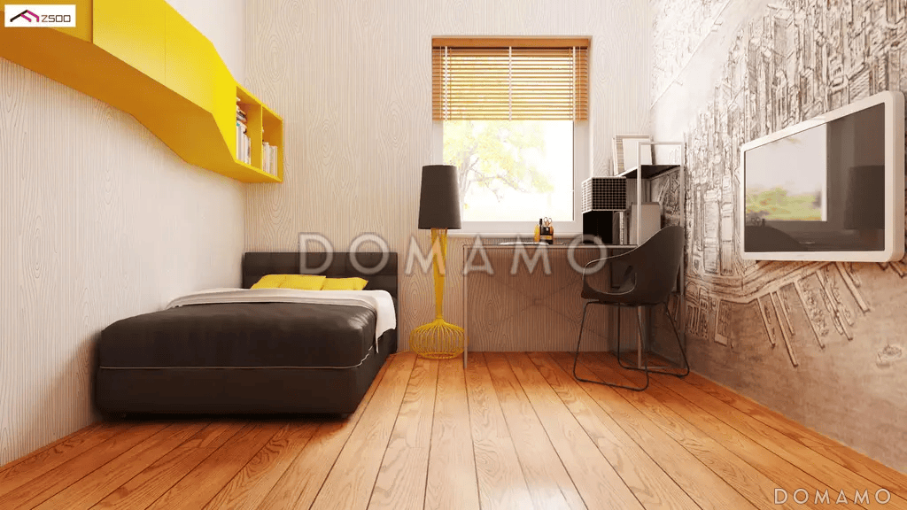 Проект одноэтажного дома из газобетона с 3 спальнями и светлой гостиной / 11