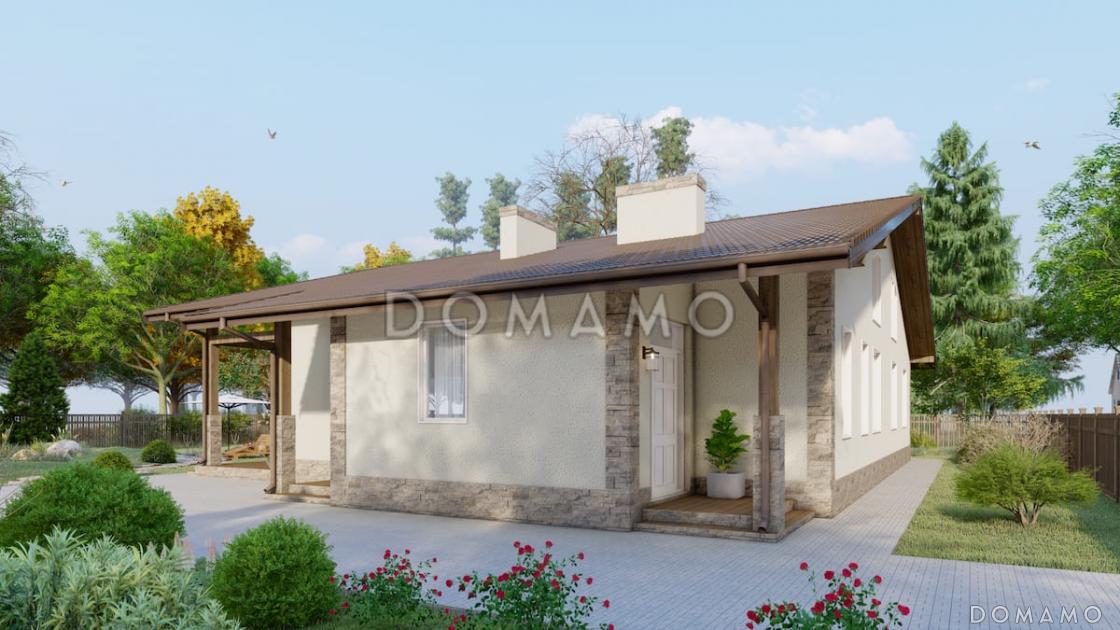 Проект дома с мансардой, вторым светом, большой гостиной и 4 спальнями / 3