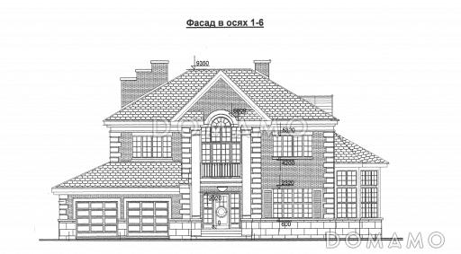 Проект двухэтажного дома с подвалом / Фасад 1