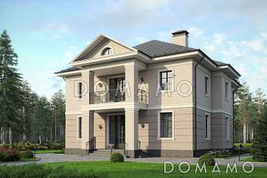 Проект дома с большой гостиной, санузлом, гостевой, хозяйской спальней с балконом Проект дома с большой гостиной, санузлом, гостевой, хозяйской спальней с балконом