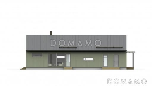 Проект одноэтажного каркасного дома с небольшой кухонной зоной / Фасад 1