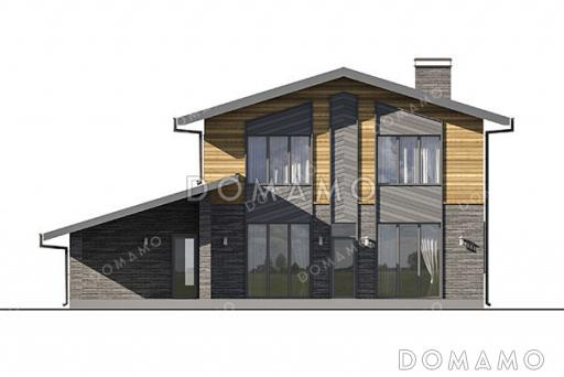 Проект двухэтажного дома с гаражом / Фасад 4