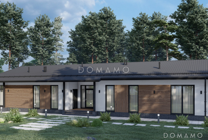 Проект одноэтажного вытянутого по длине дома S-232