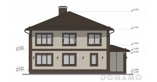 Проект эргономичного дуплекса с 8 спальнями на две семьи S-318 / Фасад 1