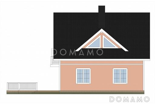 Проект кирпичного дома с большой открытой террасой / Фасад 4