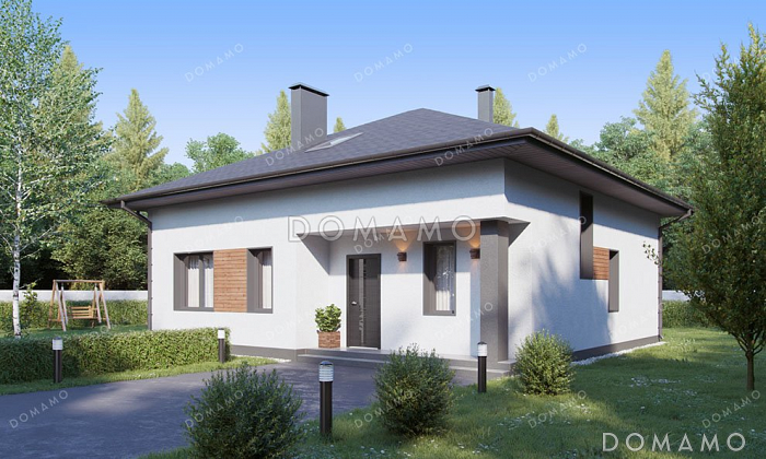 Проект дома с мансардой и террасой в современном стиле Проект дома с мансардой и террасой в современном стиле