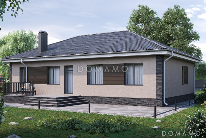 Проект одноэтажного дома в современном стиле