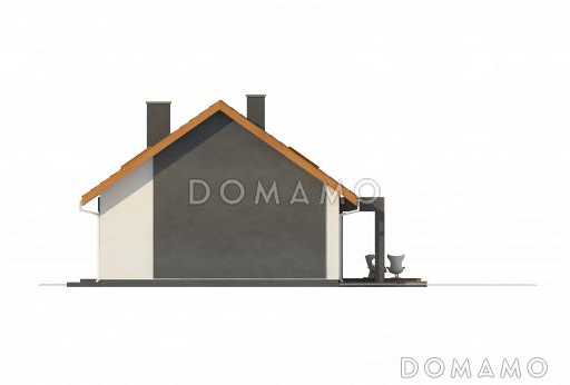 Проект одноэтажного мансардного дома из кирпича с дополнительной спальней на первом этаже / Фасад 4