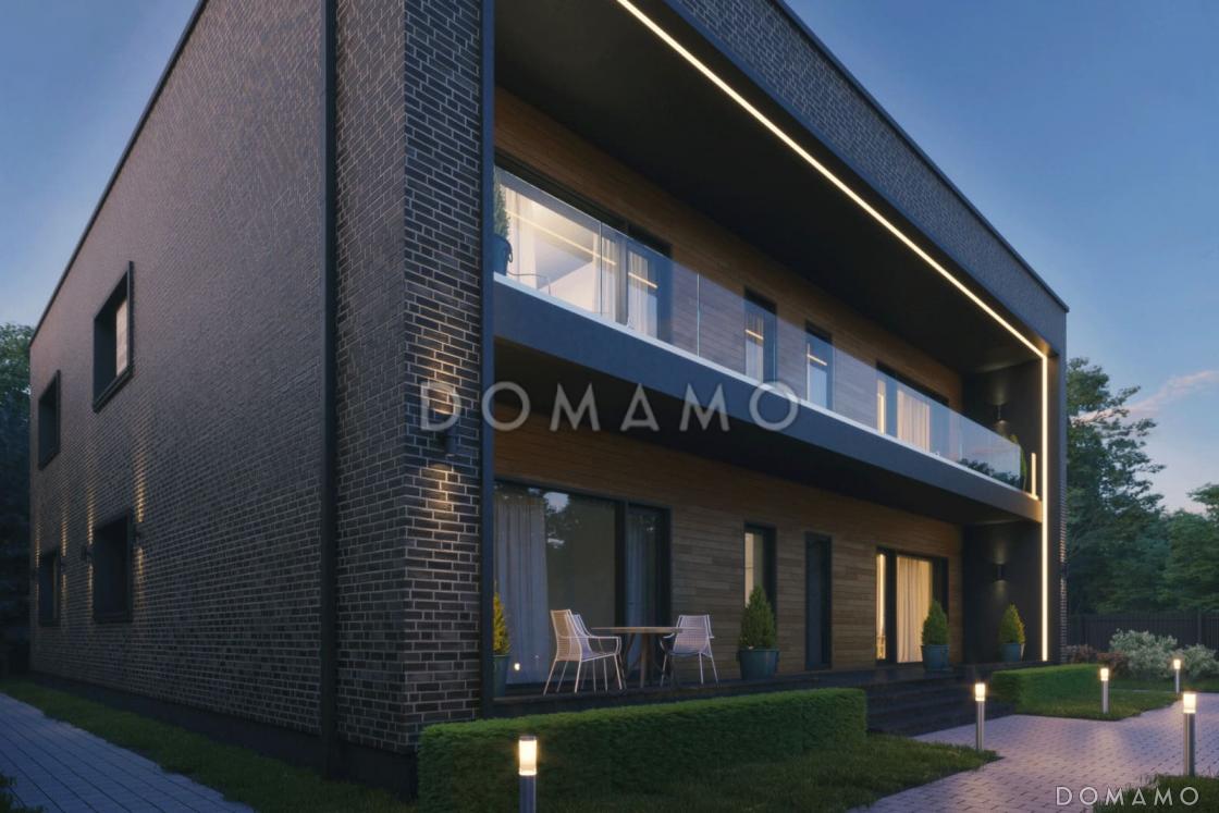 Проект двухэтажного кирпичного коттеджа с мастер-спальней, сауной и террасой барбекю / 2