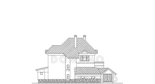 Проект стильного дома из пенобетона с бассейном и зимним садом на первом этаже / Фасад 1