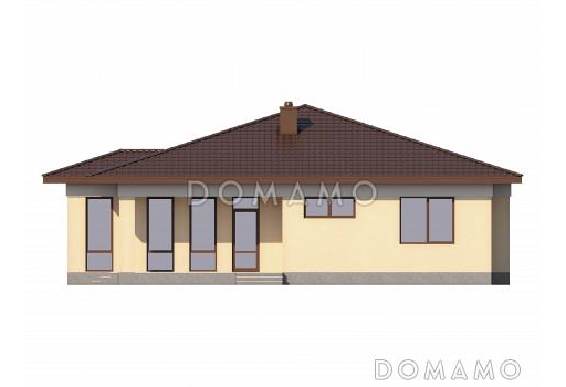 Проект одноэтажного газобетонного загородного дома / Фасад 4