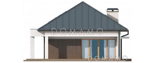 Проект большого одноэтажного дома с мансардным этажом из газобетона с пятью спальнями, с современными фасадами / Фасад 2