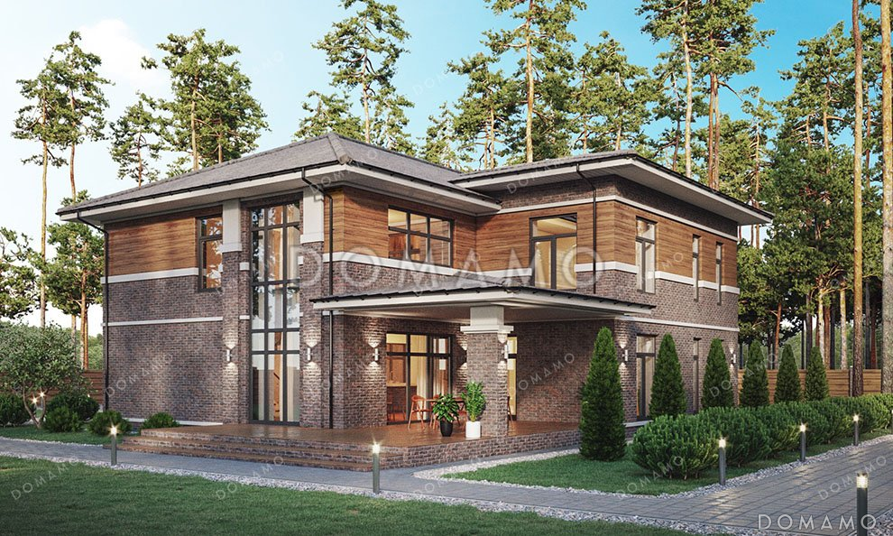 Проект двухэтажного дома с мансардой и террасой / 4