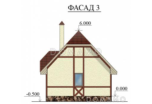 Проект компактного гостевого дома / Фасад 3