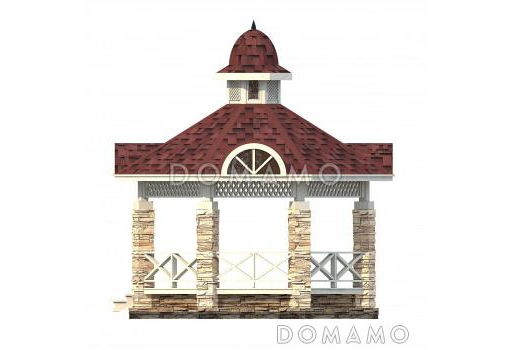 Проект небольшой беседки / Фасад 1