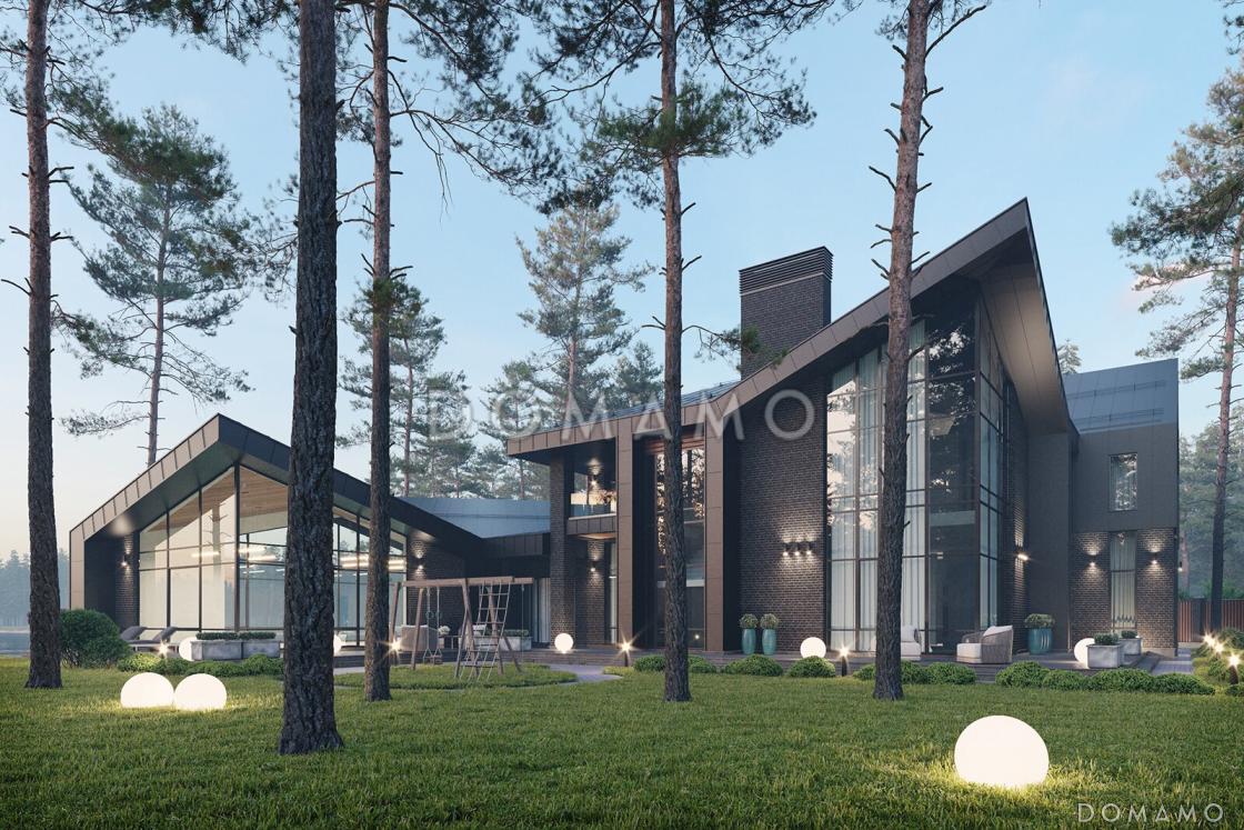 Проект двухэтажного коттеджа из газобетона с винным погребом, террасой барбекю и зимним садом / 2