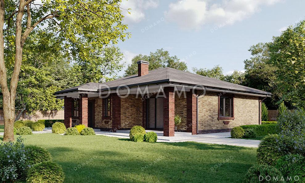 Проект одноэтажного дома с террасой и крыльцом / 4