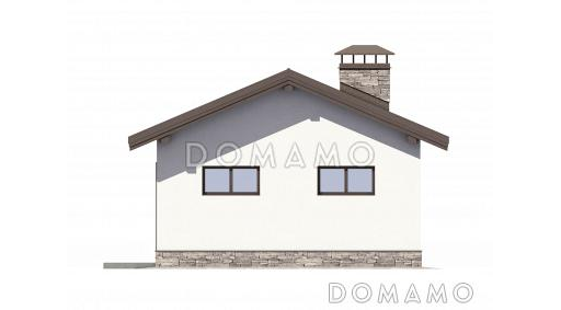 Проект навеса на один автомобиль с техническим и хозяйственным помещениями / Фасад 4