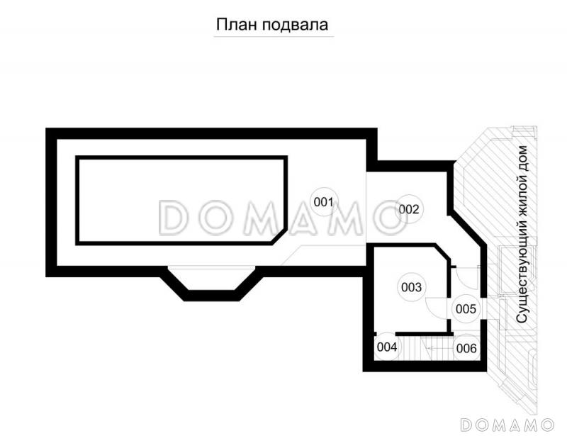 Одноэтажный пристроенный бассейн для круглогодичного использования  / План цокольного этажа