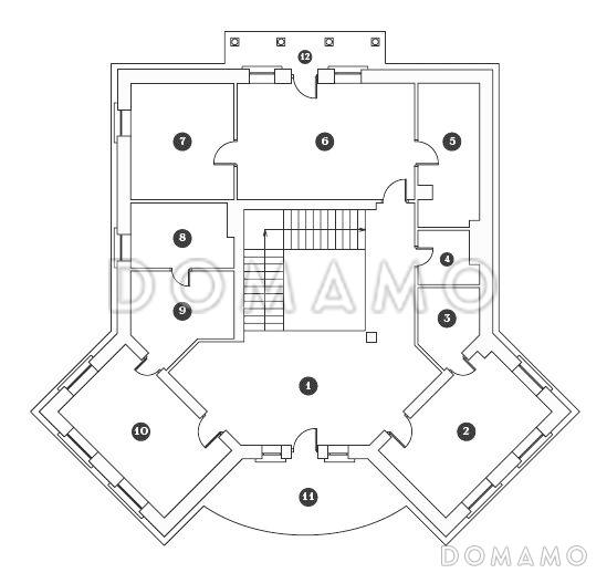 Проект дома в классическом стиле с парадным входом / План 2 этажа