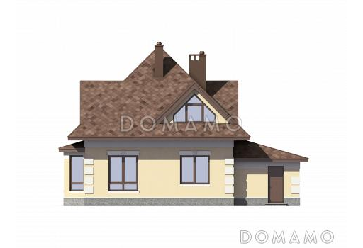 Проект дома из газобетона с гаражом / Фасад 3