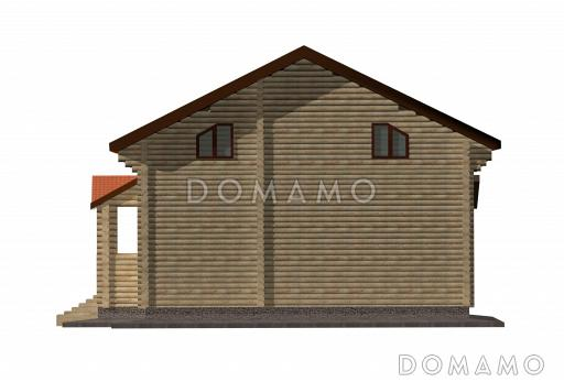 Проект дома из бруса с мансардным этажом / Фасад 2