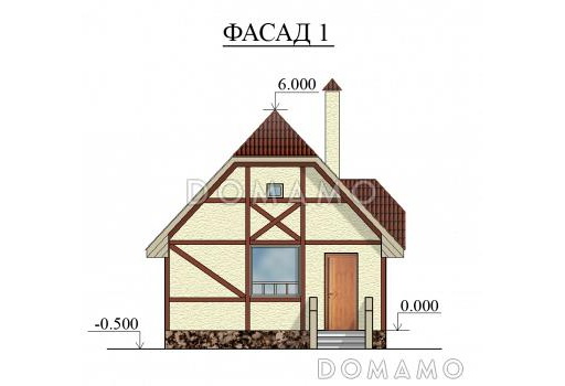 Проект компактного гостевого дома / Фасад 1