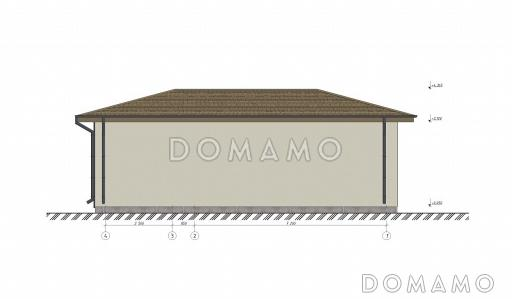 Проект бани с комнатой отдыха S-68 / Фасад 3