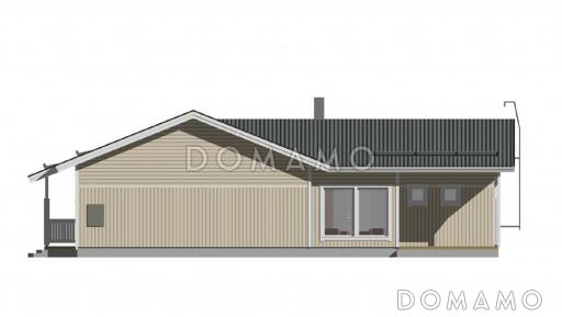 Проект каркасного дома г-образной формы в плане / Фасад 4