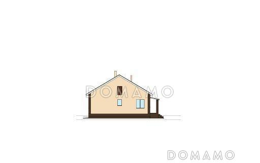 Проект дома с крытым крыльцом, изолированной кухней, тремя спальнями и санузлом с окном / Фасад 4