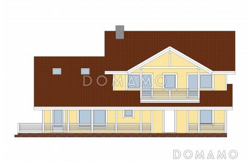 Проект комфортабельного каркасного дома с просторной кухней и вторым светом / Фасад 1