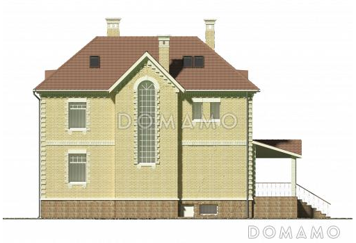 Проект коттеджа в классическом стиле с подвалом / Фасад 4