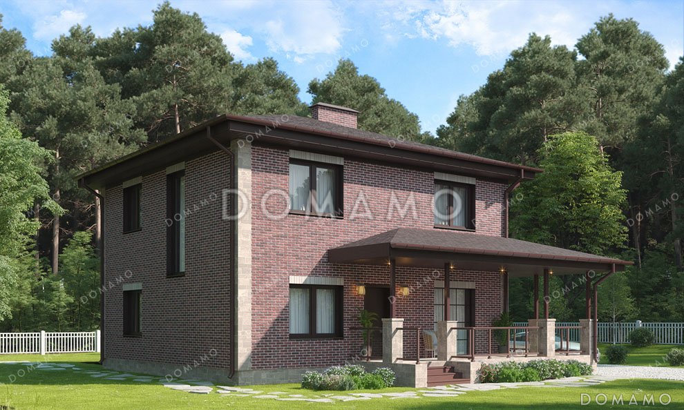 Проект двухэтажного дома с большой террасой / 2