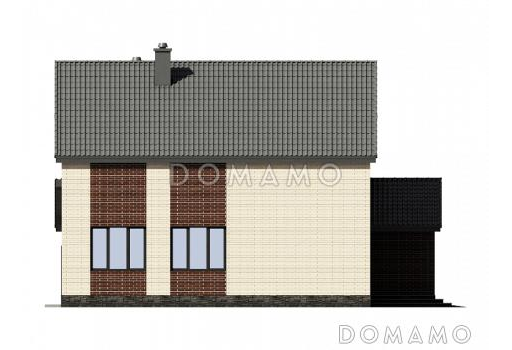 Проект загородного дома с гаражом на 2 машины, прихожей с гардеробом, кабинетом / Фасад 2