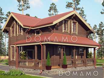 Проект дома из клееного бруса с многощипцовой крышей