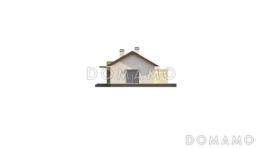 Проект простого компактного одноэтажного дома из газобетона с тремя спальнями / Фасад 2