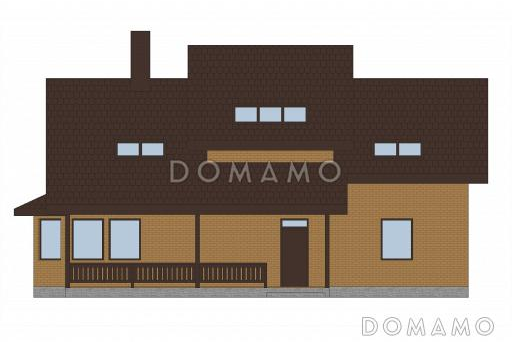 Проект кирпичного дома с постирочной на мансардном этаже / Фасад 1