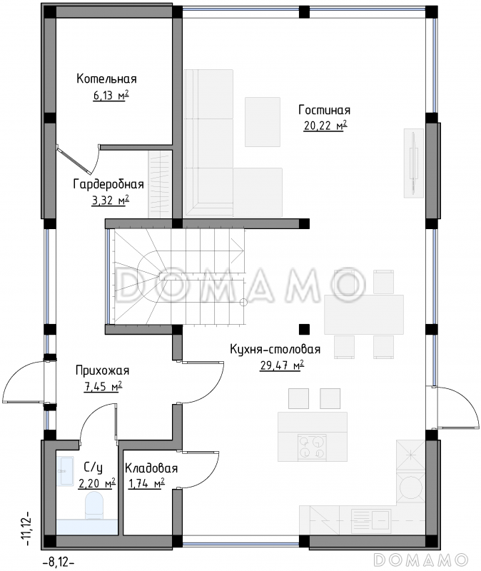 SCANDI 137 / План 1 этажа