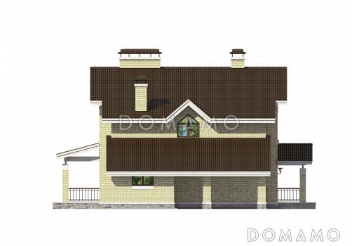 Проект кирпичного дома с площадкой для машины / Фасад 1