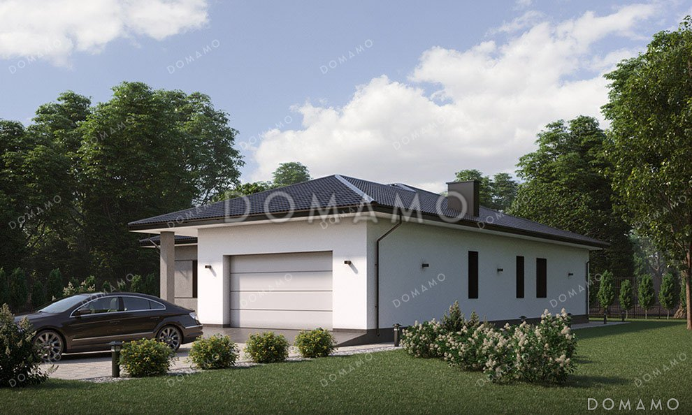 Проект одноэтажного дома с большой террасой и гаражом / 4