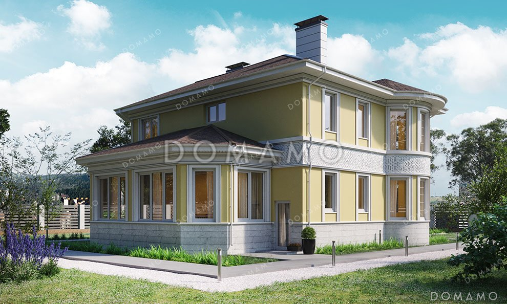 Проект двухэтажного дома с застекленной верандой / 3