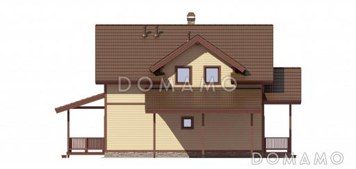 Проект дома в скандинавском стиле с просторной кухней / Фасад слева
