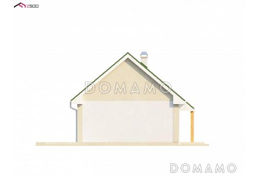 Проект компактного одноэтажного дома из газобетона с двумя спальнями, с возможностью обустроить мансарду / Фасад 3