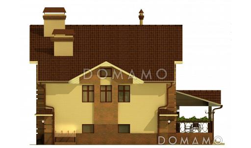 Проект одноэтажного дома с мансардным этажом и подвалом / Фасад 3