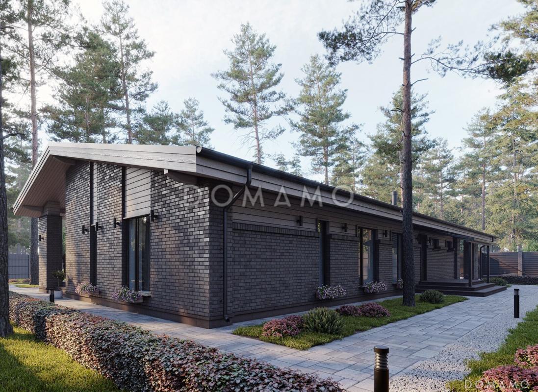 Проект каркасного дома с террасой барбекю и навесом для двух машин / 4