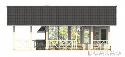 Проект беседки с комнатой отдыха и санузлом / Фасад 2