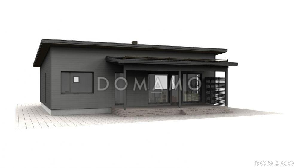 Проект одноэтажного каркасного дома с односкатной крышей / 2