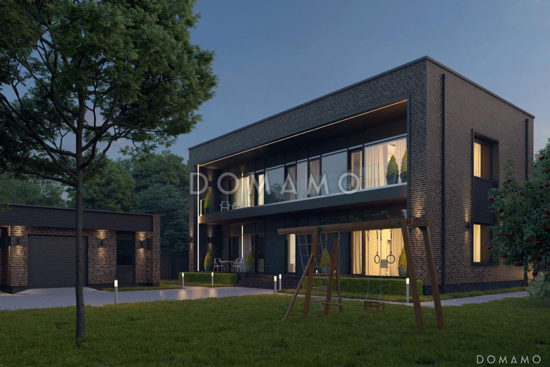 Проект двухэтажного дома из газобетона с сауной, террасой барбекю и балконом / 6