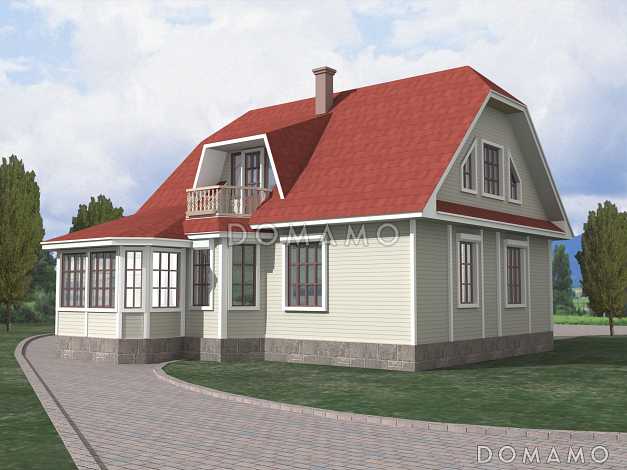 Проект коттеджа из бруса с верандой Проект коттеджа из бруса с верандой