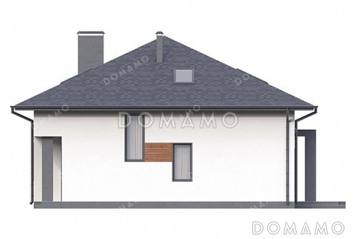 Проект дома с мансардой и террасой в современном стиле / Фасад 4
